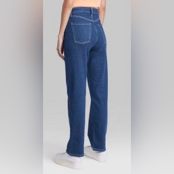 Wild fable super high rise straight button fly Classic Blue Denim Jeans - Picture 3 of 17